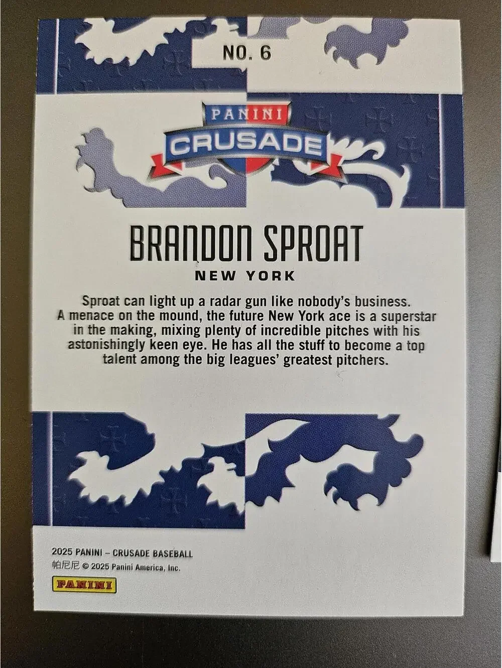 2025 Panini Crusade - Brandon Sproat  #175 - Mets